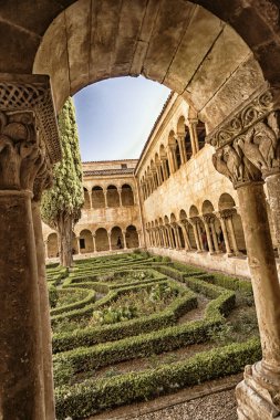 Cloister of Silos, Abbey of Santo Domingo de Silos, 7-18th Benedictine Monastery, Santo Domigo de Silos, Burgos, Castile Leon, Spain, Europe