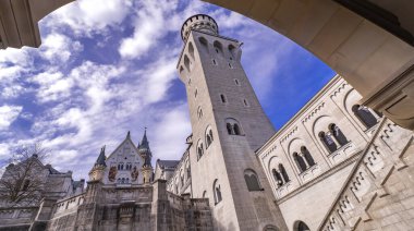 Neuschwanstein Castle, 19th Century Neo-Romanesque Neo-Gothic Style Palace, Schwangau, Fussen, Ostallgau, Bavaria, Germany, Europe