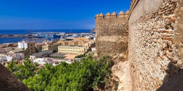 stock image Monumental Complex of Alcazaba of Almeria, Castle and Walls of Cerro of San Cristobal, 15-16th Century Castle, Almeria, Andalucia, Spain, Europe