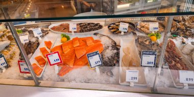 Fish and Seafood, Viktualienmarkt Daily Food Market, Munich, Bavaria, Germany, Europe clipart