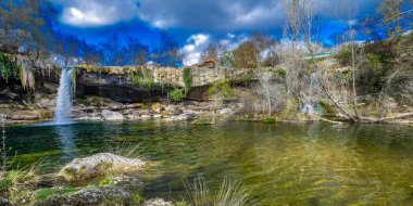 Jerea Nehri Şelalesi, Pedrosa de Tobalina, Valle de Tobalina, Las Merindades, Burgos, Castilla y Leon, İspanya, Avrupa