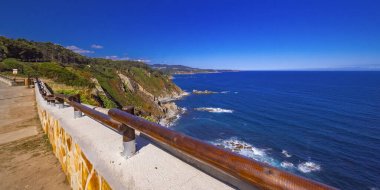 Viewpoint of Espritu Santo, Cantabrian Sea, Miradores Coastal Path, Natura 2000 Network, Preservation Area, Muros de Nalon, Principado de Asturias, Spain, Europe clipart