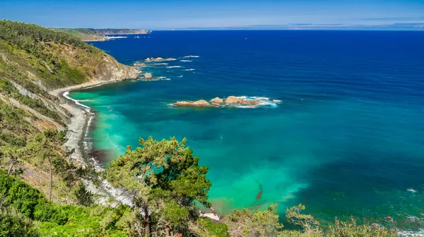 stock image Seascape from Viewpoint La Atalaya, Cantabrian Sea, Miradores Coastal Path, Natura 2000 Network, Preservation Area, Muros de Nalon, Principado de Asturias, Spain, Europe