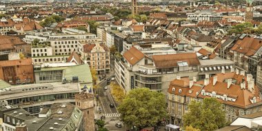 Panoramic View from the Tower of St. Peter's Church, Munich, Bavaria, Germany, Europe