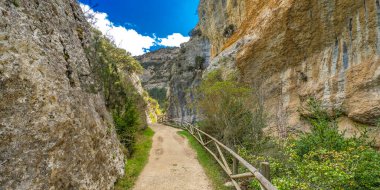 Desfiladero del Rio Puron Path, Montes Obarenes-San Zadornil Natural Park, Herran, Las Merindades, Burgos, Castilla y Leon, Spain, Europe clipart