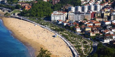 Ondarreta Sahili, La Concha Körfezi, San Sebastian, Donostia, Guipuzcoa, Bask Ülkesi, İspanya, Avrupa