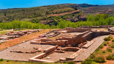 Tiermes Celtiberian-Roma Arkeoloji Alanı, Montejo de Tiermes, Soria, Castilla y Leon, İspanya, Avrupa