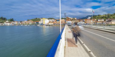 City View, Sella River Bridge, Street Scene, Ribadesella City View, Ribadesella, Asturias, Spain, Europe