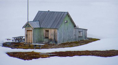 Mansfield Kampı, Eski Mermer Kalıntıları, Blomstrand Adası, Krossfjord, Arctic, Spitsbergen, Svalbard, Norveç, Avrupa