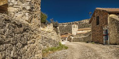 Traditional Architecture, Old Town, Puentedey, Singular Population Entity, Las Merindades, Burgos, Castilla y Leon, Spain, Europe clipart