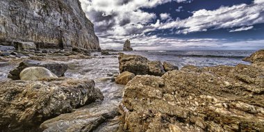 Beach of El Portizuelo, Protected Landscape of Occidental Coast of Asturias, Cantabrian Sea, Luarca, Principado de Asturias, Spain, Europe clipart