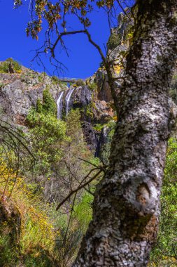 Faia da Agua Alta Waterfall Walking Route, Douro International Natural Park, ZEC, ZEPA, Biosphere Reserve, Portugal, Europe clipart