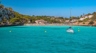 Cala Romantica, Manacor Deniz Kıyısı, Akdeniz, Mallorca, Balear Adaları, İspanya, Avrupa
