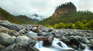 Roque Salvaje, Taburiente River, Caldera de Taburiente National Park, Biosphere Reserve, ZEPA, LIC, La Palma, Canary Islands, Spain, Europe clipart