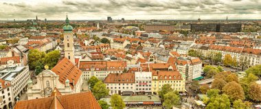 Panoramic View from the Tower of St. Peter's Church, Munich, Bavaria, Germany, Europe