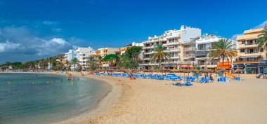 Puerto de Pollensa, Pollensa, Comarca Sierra de Tramuntana, Pollensa Körfezi, Akdeniz, Mallorca, İspanya, Avrupa 