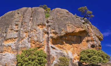 La Pena Gorda Inselberg, Episyenite Rock, La Pena Village, Salamanca, Castilla y Leon, İspanya, Avrupa