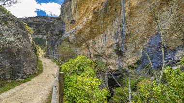 Desfiladero del Rio Puron Path, Montes Obarenes-San Zadornil Natural Park, Herrn, Las Merindades, Burgos, Castilla y Leon, Spain, Europe clipart