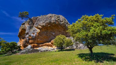 La Pena Gorda Inselberg, Episyenite Rock, La Pena Village, Salamanca, Castilla y Leon, İspanya, Avrupa