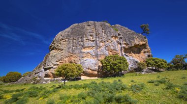 La Pena Gorda Inselberg, Episyenite Rock, La Pena Village, Salamanca, Castilla y Leon, İspanya, Avrupa