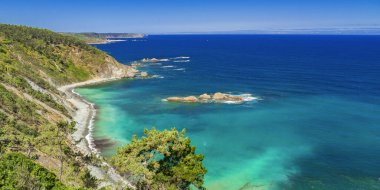 Viewpoint La Atalaya, Cantabrian Denizi, Miradores Sahil Yolu, Natura 2000 Ağı, Koruma Alanı, Muros de Nalon, Principado de Asturias, İspanya, Avrupa