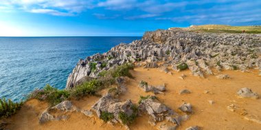 Rocky Coast, Pria Cliffs, Karst Formation, Bufones de Pria, Protrected Landscape of the Oriental Coast of Asturias, Llanes de Pria, Asturias, Spain, Europe clipart