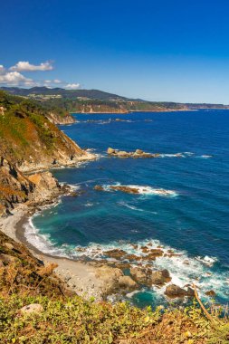 Viewpoint of Espritu Santo, Cantabrian Sea, Miradores Coastal Path, Natura 2000 Network, Preservation Area, Muros de Nalon, Principado de Asturias, Spain, Europe clipart