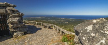 Panoramic View of Ria de Arosa Saline Estuary from A Curota Viewpoint, Puebla del Caramiial, Ria de Arosa, La Coruna, Galicia, Spain, Europe clipart