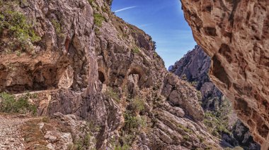 Ruta del Cares, Cares Trail Trekking Path, Picos de Europa Milli Parkı, Biyosfer Rezervi, Cantabrian Dağları, Kastilya ve Leon-Asturias, İspanya, Avrupa