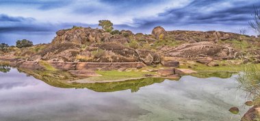 Los Barruecos Doğal Anıtı, Malpartida de Caceres, Caceres, Extremadura, İspanya, Avrupa