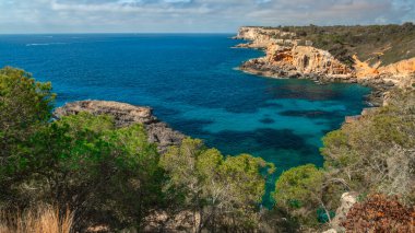 Cala S'Almunia, Santanyi, Mediterranean Sea, Mallorca, Islas Baleares, Spain, Europe clipart