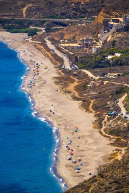 Beach of El Algarrobico, Cabo de Gata-Nijar Natural Park, UNESCO Biosphere Reserve, Hot Desert Climate Region, Almeria, Andalucia, Spain, Europe