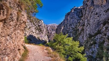 Ruta del Cares, Cares Trail Trekking Path, Picos de Europa Milli Parkı, Biyosfer Rezervi, Cantabrian Dağları, Kastilya ve Leon-Asturias, İspanya, Avrupa
