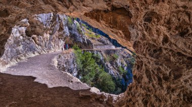 Ruta del Cares, Cares Trail Trekking Path, Picos de Europa Milli Parkı, Biyosfer Rezervi, Cantabrian Dağları, Kastilya ve Leon-Asturias, İspanya, Avrupa