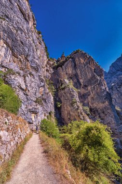 Ruta del Cares, Cares Trail Trekking Path, Picos de Europa Milli Parkı, Biyosfer Rezervi, Cantabrian Dağları, Kastilya ve Leon-Asturias, İspanya, Avrupa