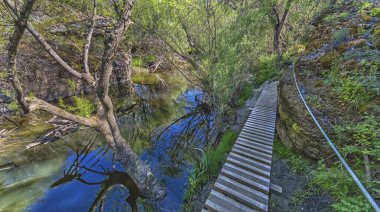 Balıkçı Yolu, Cega Nehri Ravine Yolu, Cega Nehri Geçidi, La Velilla, Pajares de Pedraza, Pedraza, Segovia, Kastilya ve Leon, İspanya, Avrupa