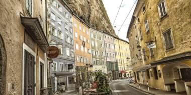 Sokak Sahnesi, Tipik Mimarlık, Tarih Merkezi Salzburg, Salzburg, UNESCO Dünya Mirası Sitesi, Avusturya, Avrupa