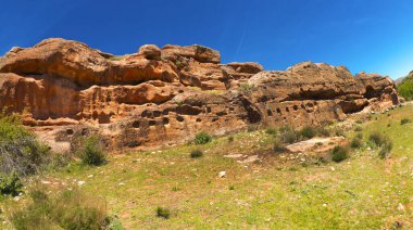 Tiermes Celtiberian-Roma Arkeoloji Alanı, Montejo de Tiermes, Soria, Castilla y Leon, İspanya, Avrupa