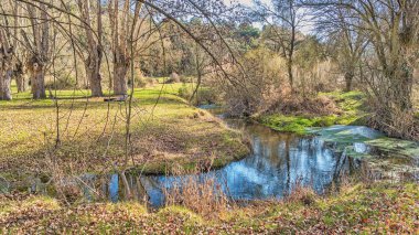Piron Nehri Yolu 'nun Doğal Manzarası, Piron Nehri Vadisi, Segovia, Kastilya ve Leon, İspanya, Avrupa