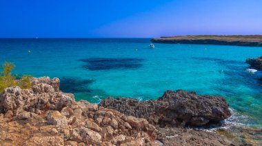 Cala Morlanda, S 'illot, Manacor Deniz Kıyısı, Akdeniz, Mallorca, Balearic Adaları, İspanya, Avrupa