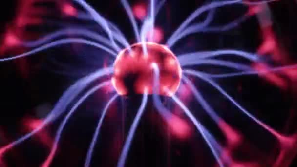 Una Lámpara Noche Bola Con Una Carga Eléctrica Movimiento Rojo — Vídeos de Stock
