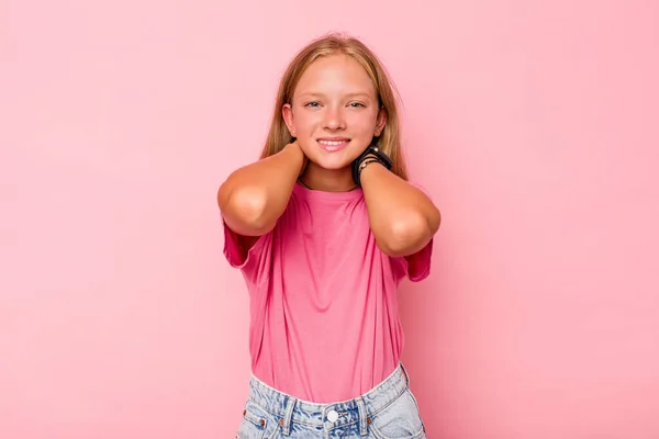 Caucasien Adolescent Fille Isolé Sur Rose Fond Crier Avec Rage — Photo