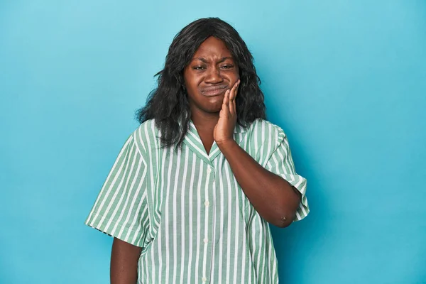Mladá Africká Americká Zakřivená Žena Silnými Zuby Bolest Molární Bolest — Stock fotografie