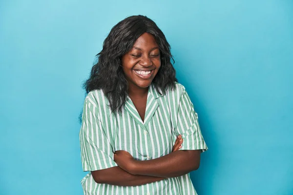 Jong Afrikaans Amerikaans Curvy Vrouw Lachen Het Hebben Van Plezier — Stockfoto
