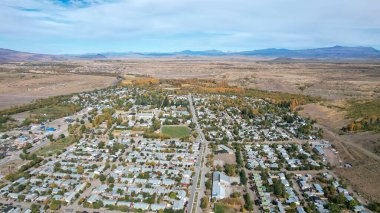 Loncopue, Neuquen, Arjantin 'in hava manzarası.