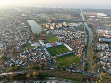 Buenos Aires, Arjantin, 1 Haziran 2023: Hava fotoğrafçısı Julio Humberto Grondona Stadyumu, Arsenal Futbol Kulübü. (