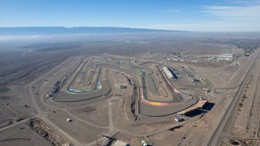 San Juan, Argentina, August 29, 2024: Aerial view of San Juan Villicum Circuit, Cuyo. clipart