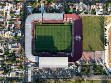 Buenos Aires, Argentina, Marzo 4, 2023 Aerial photography of the Ciudad de Lans-Nstor Daz Prez Stadium. Lans Stadium. La Fortaleza clipart