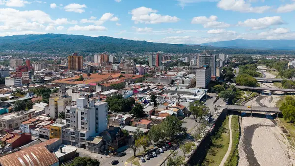 San Salvador de Jujuy, Arjantin 'in hava manzarası.