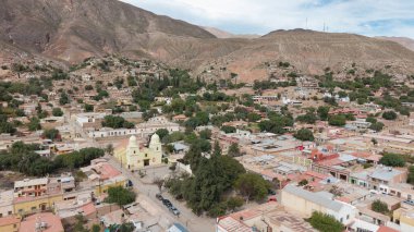 Jujuy, Arjantin 'deki Tilcara şehrinin havadan görünüşü.